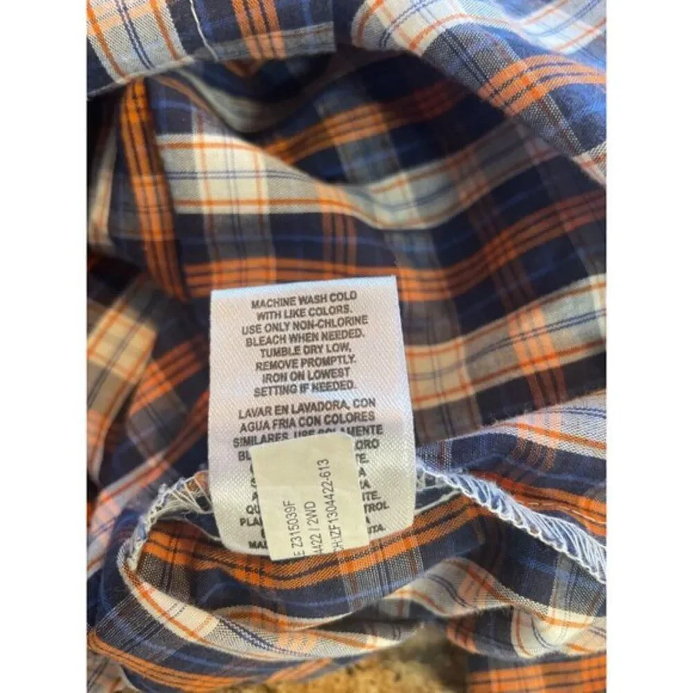 Izod Boys Plaid Button-Up Shirt 4T Long Sleeve Classic Checkered Cotton Blend Bl
